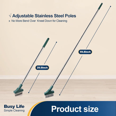 59.8' Yocada Moss Remover - Crevice Cleaning Tool, Moss Brush, Wire Metal Brush, Deck Cleaner, Crack & Patio Remover