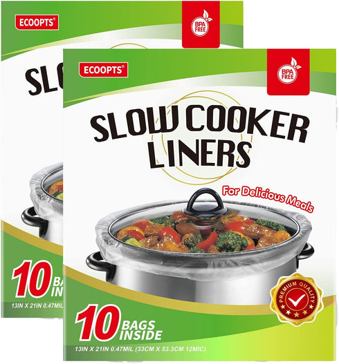 Large Disposable Slow Cooker Liners Cooking Bags, Fit 4QT to 8.5QT Oval & Round Pots (20 BAGS)