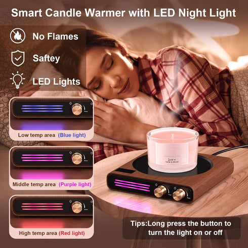 50W 9 Settings, 1-9Hrs Mug Warmer, CEROBEAR Coffee Cup Warmer for Desk with Tempreture Auto Shut Off Smart Candle