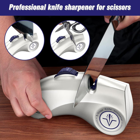 Professional Knife Sharpeners, Homly 5-Stage Multifunctional Kitchen Knife Sharpener, Suitable for Various Knives