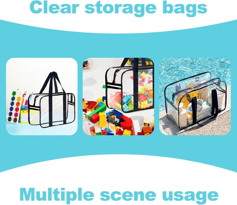 Ycchensying Game(1, Clear Toy Storage Bag with Zipper - Organizing Bags for Home Travel with Handles - for Building
