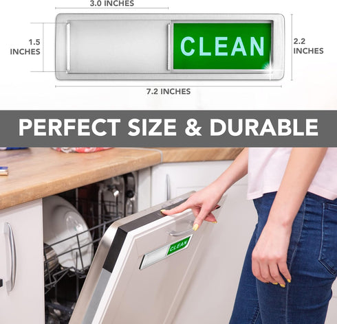 Premium Clean Dirty Dishwasher Magnet - Heavy Duty Sign with Optional Stickers (Red & Green)