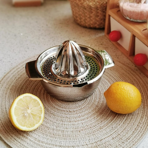 Pebipoo Lemon Orange Squeezer, Manual Juicer Stainless Steel Citrus Juicer Hand Press Lemon Squeezer with Bowl Juicer