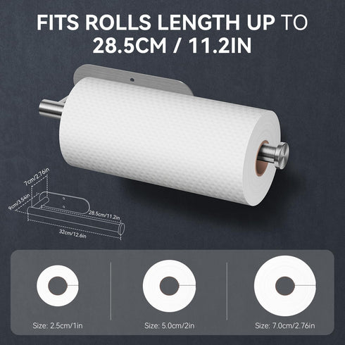 SUS304 Auxmir No Drilling Self Adhesive Toilet Paper Holder, Premium Rustproof Stainless Steel Roll Holder Wall Mount