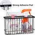 Toplife Wall Door Adhesive Kitchen Wrap Organizer Rack, No Drilling, Black Color