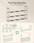 3-Tier 20-24 11.8 46.1 21.7 Inches, ULSA033B01 SONGMICS Shoe Rack, Shoe Organizer, Metal Storage Shelf, Upright