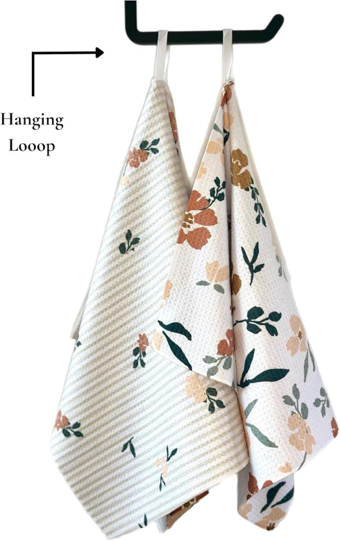 Trig 2 Pack. Kitchen Towel. Tea Towel. Dish Cloth. Double Sided Design. Quick Dry Waffle Weave Microfiber. Highly