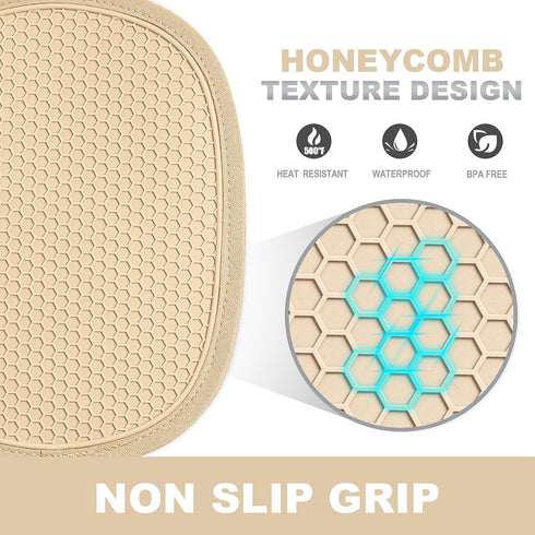 Rorecay Silicone Pot Holders Sets: Heat Resistant Oven Hot Pads with Pockets Non Slip Grip Large Potholders for Kitchen Baking Cooking | Quilted Liner | 9.8 x 7.6 Inches (2, Milkshake) by rorecay