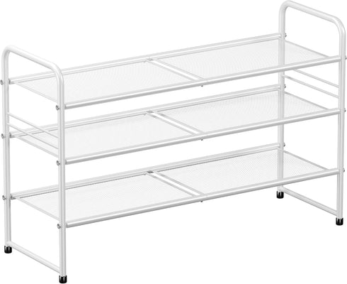 SUFAUY 3-Tier Mesh Shoe Rack, Closet Metal 33" Wide Shoe Shelf Heavy