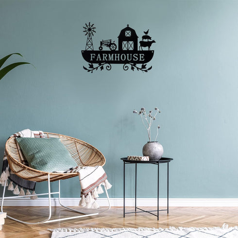 Ferraycle Metal Farmhouse Kitchen Decor, Rustic Farm Sign Windmill Barn Tractor Animal Decor for Nursery
