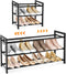 LANTEFUL Adjustable 18"-33" Expandable Shoe Rack for Closet 12 Pairs Small Spaces