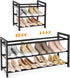 LANTEFUL Adjustable 18"-33" Expandable Shoe Rack for Closet 12 Pairs Small Spaces