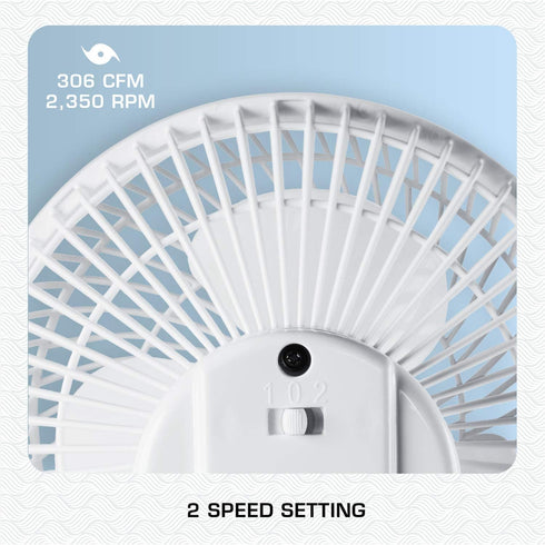 Hurricane Classic 6 Inch Clip Fan - 2 Speed Portable Mini Desk Fan with Adjustable Tilt for Home and Travel