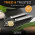 Set ORBLUE Garlic Press Stainless Steel - Premium Professional Grade Garlic Mincer, Crusher & Peeler - Easy Clean