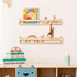 24Inch Set 2 Fun Memories Nursery Book Shelves, Floating Shelf for Wall, Wall Bookshelf for Kids Solid Wood Wall