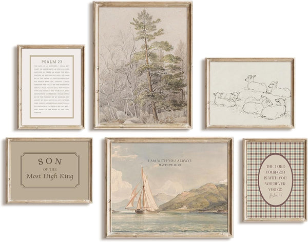 Baccone Nursery Christian Wall Art Decor Vintage Bible Verse Posters Baby Boy Nursery