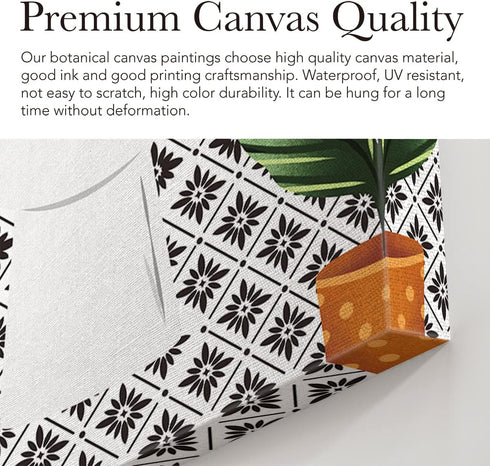 EVXID Botanical Bathroom Canvas Poster Painting Wall Art, Framed 12 x 15 Inch for Restroom Decor