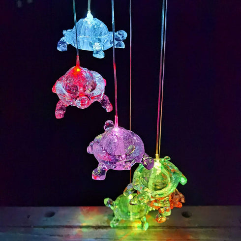 IP44 Wind Chimes Chandelier, Solar Turtles Hanging Lamp ,Wind Chime Pendant Light Waterproof Mixcolor Slow Flashing