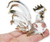 2" 5 Set WitnyStore Tiny Clear Gold Chicken Family Figurine Pieces - Miniature Hand Blown Glass Chickens Hen Rooster