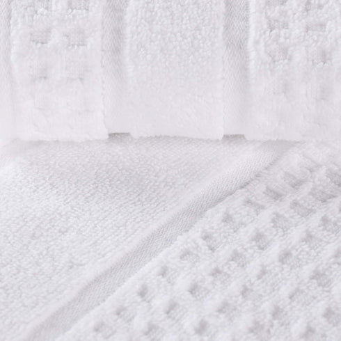 3-Piece Set, 1 1 1 Superior Cotton Towel Zero Twist, Waffle Border, Bathroom Essentials, Shower, Spa, Luxury Plush Soft