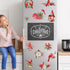 AnyDesign 12Pcs Christmas Refrigerator Magnets, Cardinal Holly Decorative Stickers for Indoor Outdoor Decor