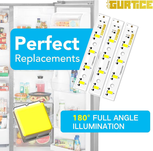 New Upgraded 3 Pack WR55X26671, PS11767930, AP6035586 LED Light Board Compatible for GE Refrigerator, Replace 4468532,