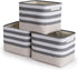 TheWarmHome Extra Large Cube Storage Bins, 3 Pack 16×12×12 inch, Sturdy Fabric Storage Basket with Handles for