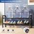 2-Tier Rack,17"-33" Closet,Metal Abiglifty Expandable Shoe Adjustable Shoe Rack for Shoes Shelves for Front Door