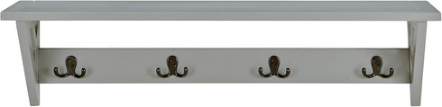 36" Alaterre Furniture Coventry W Coat Hook with Shelf, Gray