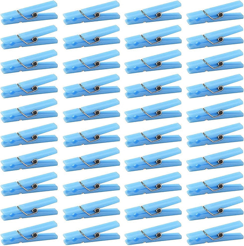60PCS Baby Shower Clothespin Games, 1.4 inch Plastic Mini Clothes Pins for Party Decorations, DIY Crafts (Blue)