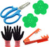 Woohome 5 PCS Garden Pruning Shears Scissors Kit with Rose Stripper Thorn Remover and Floral Gloves