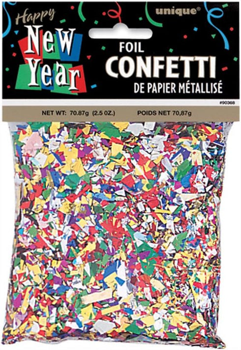 Multicolor New Years Foil Confetti, 2.5 oz, Premium Quality Design for Parties & Celebrations