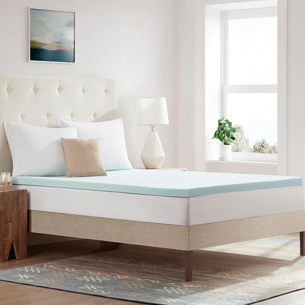 Twin Mattress Topper 2 Inch Gel Infused Memory Foam Cooling Pad, CertiPUR US Certified, Blue for Enhanced Sleep Quality
