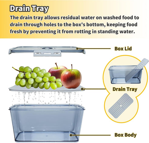 Hausavant Countertop, (2 Bread Box for Kitchen Airtight Bread Container with Lid, Time Recording Dial, and Draining