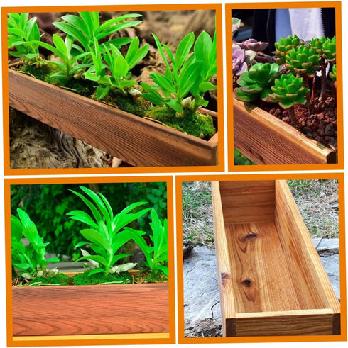Wood Flower Box Cedar Window Boxes - Tiestos para Exterior Indoor Flower Pots for Outdoor Plants Fence Planter