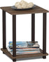 Set 2 Furinno Simplistic of End Table, Walnut/Brown