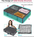 Large Under Bed Boots Shoes Storage Organizer Set of 2 (14+4 Pairs), Heavy Duty Foldable Fabric Shoe Container Box with