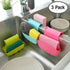 3 Pack Saddle Silicone Sink Caddy, Sponge Soap Brush Holder Organizer for Kitchen (Blue, Green, Pink)