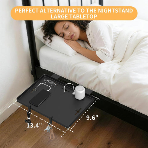 GIUWESOY Bedside Shelf, Bedside Shelf for Dorm Bunk Bed, Clip On Nightstand Foldable, College Dorm Room Essential