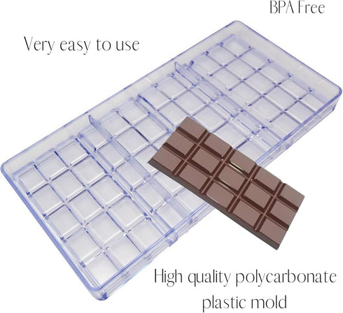 Chocolate Bar Making Mold, Polycarbonate Hard Mold for Making Chocolate Bars at Home or Commercial