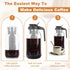 QHH 64oz Cold Brew Coffee Maker, Mason Jar Pitcher with Stainless Steel Filter, Sealed, Leak-Proof Lid with Pour Spout