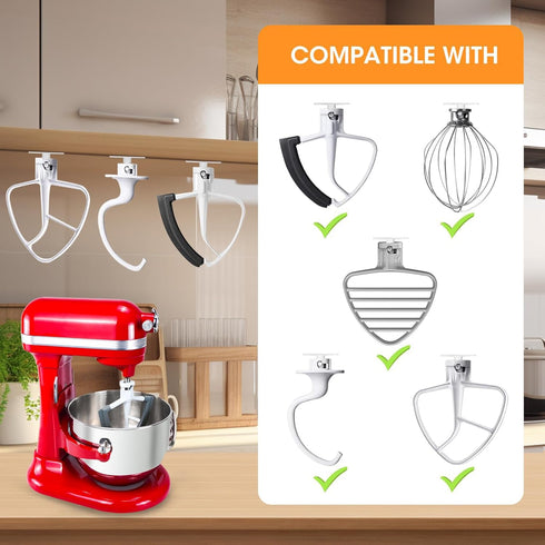 Stand Mixer Attachment Holders, Compatible with Kitchenaid Mixer Accessories (White)