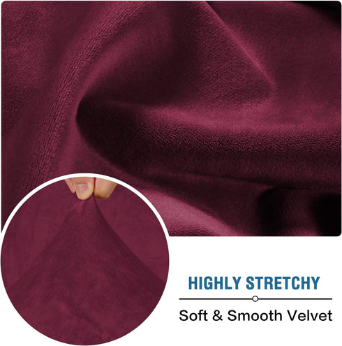 H.VERSAILTEX Velvet Stretch Couch Cushion Cover, Plush Slipcover for Chair Cushion, Furniture Protector Sofa Cover (1