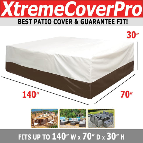 140D 70W 30H 520D 140x70x30 armless 140 70 30 x x UV-proof Waterproof Furniture Patio Cover beige brown two tone