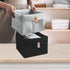 Felt Storage Basket, Large Capacity Folded Closet Storage Bin with Hanger for Clothing, Books, Shoes (Light Gray)