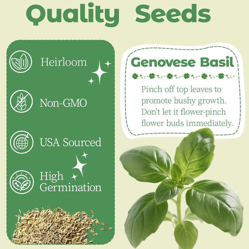 Herblink 8 Basil Seed Pods Kit Hydroponic - Refill Herb Pod for All Indoor Garden, Grow Pods with Seeds of Genovese