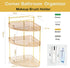 3-Tier Counter Countertop FELIZHOUSE Corner Bathroom Organizer, Bathroom Shelf Makeup & Skincare Storage with Brush