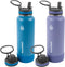 ThermoFlask 40 oz Double Wall Vacuum Insulated Stainless Steel Water Bottles, 2-Pack, Superior Blue/Mauve