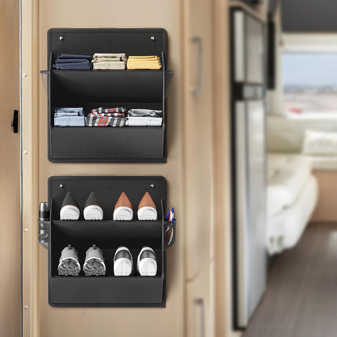 2 Pack RV Shoe Storage with Sticky Adhesive Tape, Over the Door