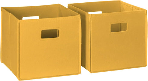 RiverRidge 2 Pc Storage Set Folding Bin, Golden Yellow, 10.5 x 10.5 x 10 inches